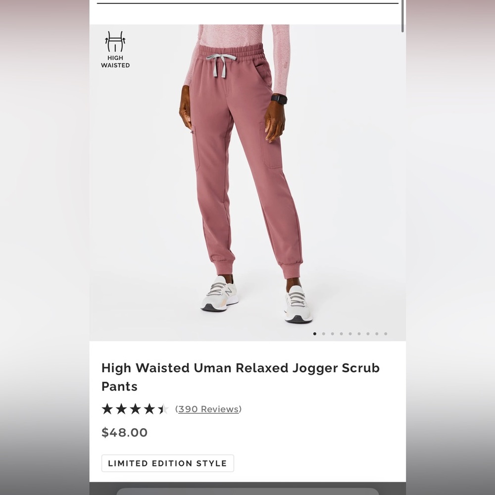 FIGS high waisted joggers in wine color